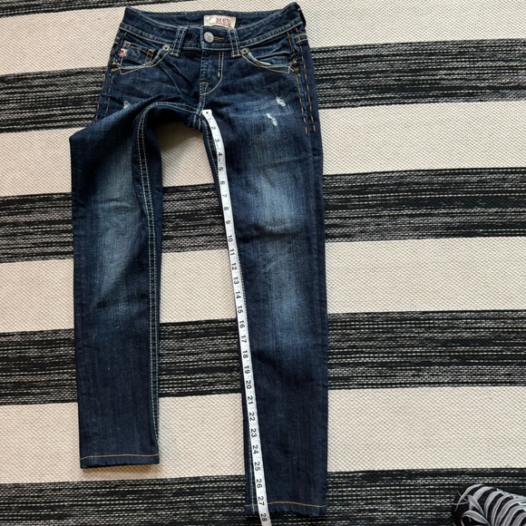 MER Denim Womens Dark Wash Spokane Cigarette Skinny Stretchy Jeans Size 24x34 - Picture 8 of 10
